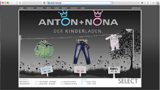 Webseite von Anton+Nona aus Schwerte, Programmiert und Gestaltet von unserer Werbeagentur aus Hagen, Orange Sugar