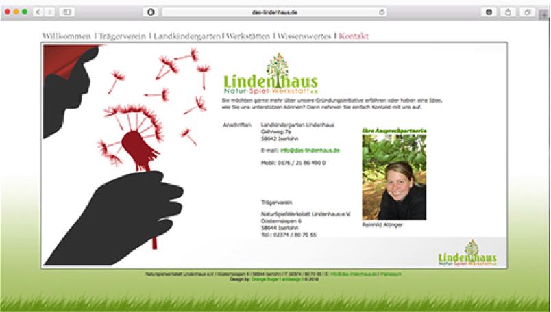 Das Lindenhaus aus Letmathe, Webdesign von Orange Sugar